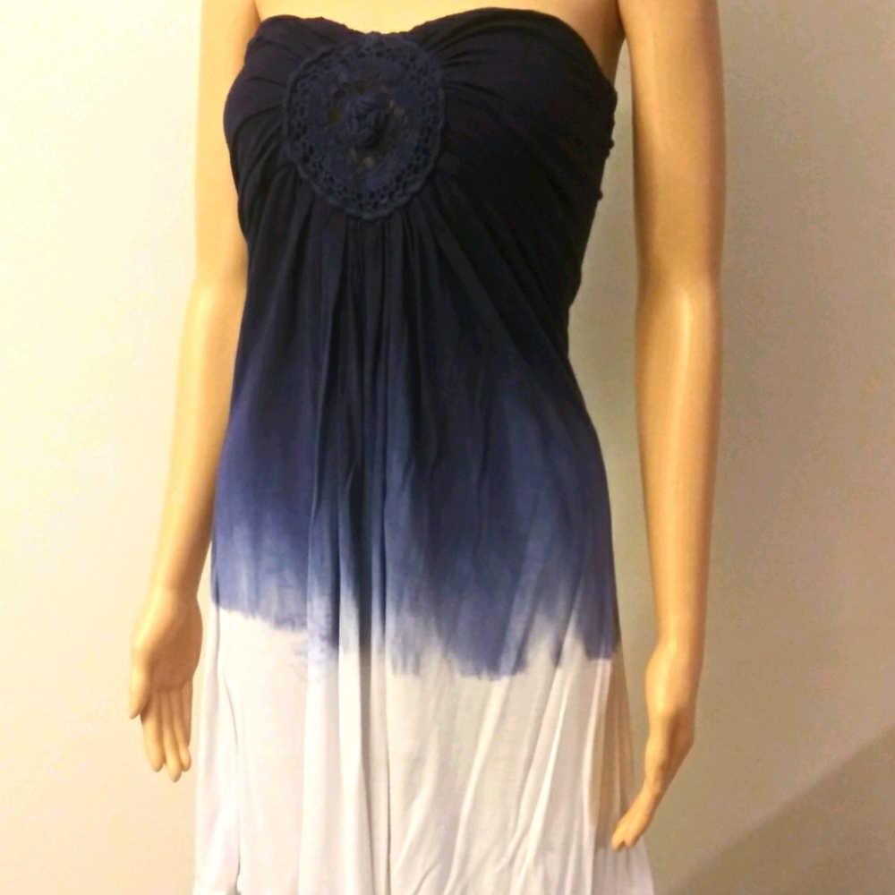 Raviya small tie die strapless dress beach cover